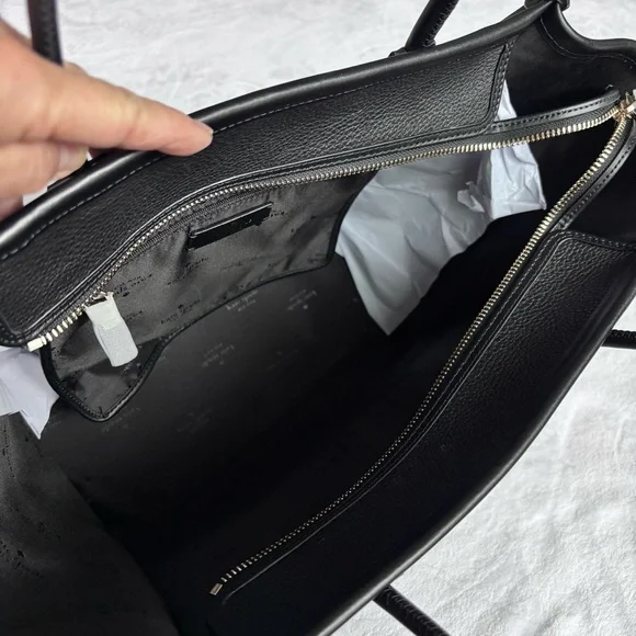 KATE SPADE Ella Large Pebbled Leather Black Tote Handbag--NWT - Picture 7 of 13